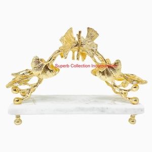 Servilletero de Metal con diseño de hojas de Ginkgo moderno para mesas, dispensador de servilletas de mesa con acabado elegante, decoración de cocina y comedor - Product Image 1