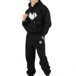 Chándal de invierno de 2 piezas de talla grande unisex, Sudadera con capucha elástica, pantalones de chándal Cargo Jogger con cordón, diseño estampado ecológico - Product Image 2