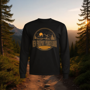 Freeport Pennsylvania <b>Mountain</b> Hiking Vintage Print Long Sleeve <b>T</b>-<b>Shirt</b> New Vintage Freeport Pennsylvania <b>T</b>-<b>Shirt</b> Promotional - Product Image 3