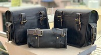 Sacoches de moto en cuir à motif personnalisé vintage unisexe Sacs de sport de voyage universels avec pochette latérale