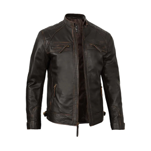 แจ็คเก็ตหนังแท้สำหรับผู้ชายและผู้หญิงแจ็คเก็ตไบเกอร์แจ็คเก็ตหนังสั่งทำ - Product Image 5