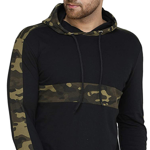 <b>Men's</b> Custom Camo Panel Pullover <b>Hoodie</b> 100% Cotton Long Sleeve Casual <b>Work</b> & Street Sportswear Winter Embroidery Logo Fleece - Product Image 6