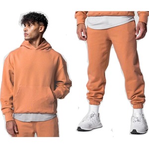 Sudadera con capucha de pareja sólida, conjunto de 2 piezas, pantalones de chándal holgados informales, traje para correr, sudadera de otoño, pantalones masculinos, trajes - Product Image 5