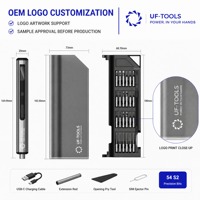 Tournevis électrique portable N50 54-en-1 avec 5 niveaux de couple, batterie 500 mAh, kit Type-C pour l'assemblage électronique de précision