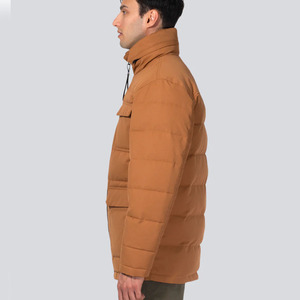 Veste d'hiver épaisse et chaude pour homme, couleur unie, tissée, avec capuche, logo personnalisé, service OEM en gros - Product Image 3