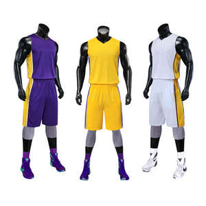 Uniforme de basket-ball à séchage rapide de haute qualité pour hommes Lakers Jersey ensemble de vêtements de sport vente en gros directe d'usine avec logo personnalisé - Product Image 1