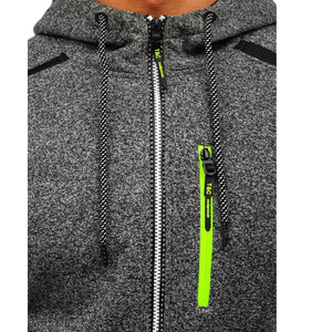 Nueva sudadera con cremallera de punto elegante de alta calidad para hombres Ropa de calle Tamaño-Anti-Encogimiento Venta al por mayor OEM Sudaderas en blanco - Product Image 3