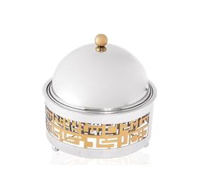 Latest Design <b>Round</b> Food Warmer with Steel Lid and Pure Wood Base Superior Quality and a Touch of Sophistication to Your <b>Table</b> - Product Image 4