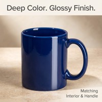 Mug à café en céramique avec logo personnalisé, 350 ml, bleu saphir brillant, avec poignée, pour les boissons de bureau et les cadeaux promotionnels