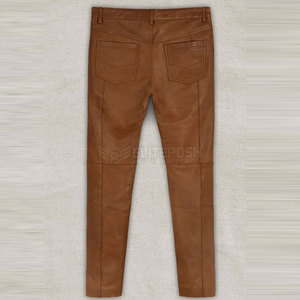 Pantalones de cuero informales de alta calidad para hombre, diseño ligero de cintura media, logotipo personalizable, patrón recto, pantalones de tela al por mayor - Product Image 5