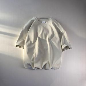 T-shirts pour hommes en coton, coupe oversize à épaules tombantes, délavés à l'acide, imprimés, style urbain décontracté, personnalisables - Product Image 1