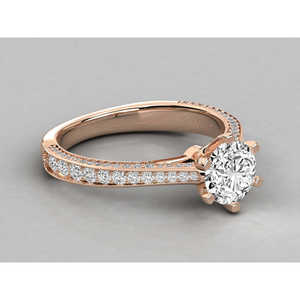 Bague solitaire en or 14 carats pour femmes avec diamant de laboratoire - Product Image 1