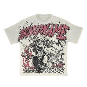 2024 servicio OEM al por mayor camisetas serigrafiadas para hombres ajuste Regular moda 80% Algodón 20% poliéster tejido de punto - Product Image 5