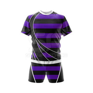 Ensemble maillot et short de rugby à logo personnalisé pour l'entraînement et les matchs de tournoi, uniforme de rugby à usage intensif - Product Image 1