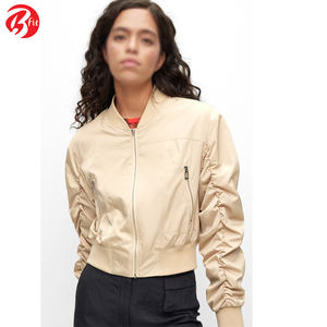 Blouson court à manches longues pour femmes blouson d'aviateur élégant pour vêtements de rue meilleur design blouson d'aviateur pour femmes - Product Image 3