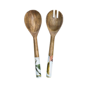 ช้อนไม้ธรรมชาติสำหรับกวนผสมและเสิร์ฟอาหารเครื่องมือทำอาหารที่เป็นมิตรต่อสิ่งแวดล้อม - Product Image 2