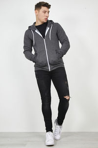 Sweats à capuche pour hommes à fermeture éclair, coupe classique, logo personnalisé, plusieurs couleurs, polaire lourd, 100% coton, 380 GSM, faible MOQ - Prix du Bangladesh - Product Image 4