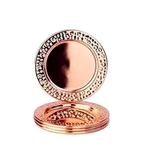 Round Copper Metal <b>Drink</b> <b>Coasters</b> Personalized <b>Coasters</b> for <b>Drinks</b> Tabletop Decoration for Low Price - Product Image 1