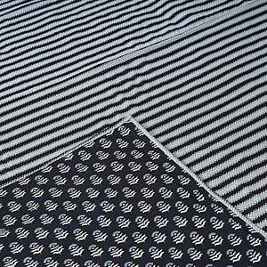 Black <b>Stripe</b> Print Cotton Double <b>Bed</b> Dohar (SHKR1025) - Product Image 4