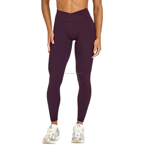 Hot New Women's No Front <b>Seam</b> Crossover Mid Rise Full Length Yoga Pants V Waist Naked Feel Butt Lift Gym <b>Tights</b> Sexy Activewear - Product Image 2
