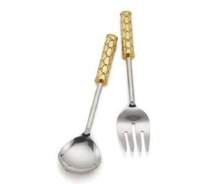 Juego de servidores de ensalada modernos de acero inoxidable con mango de diseño elegante, juego de cubiertos para la mesa del hogar. - Product Image 2