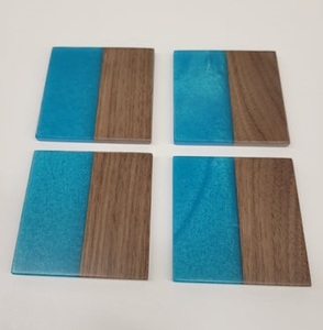 Sous-verres uniques en bois de noyer et résine naturels et écologiques pour les types de tasses Prix de gros Design décent Naturel écologique - Product Image 6