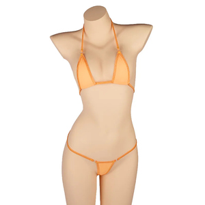 Traje de baño sexy de verano para mujer Conjunto de bikini de dos piezas Top triangular ajustable y parte inferior de corte alto - Product Image 4