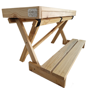 Chaise de camping pliable moderne en bois ALMI-Bench, portable, légère, avec repose-pieds, 12 kg, 2 places, montage facile, toutes saisons, pêche - Product Image 3