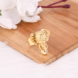 Anillo de Ganesha de Plata de Ley 925 Hecho a Mano, Anillo Único Chapado en Oro Amarillo, Joyería Fina para Ella, Regalo Informal para Festividades - Product Image 2