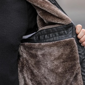 2024 Slim High Quality Leather Jackets Business Genuine Leather Bomber Jacket Men Real Leather Flights Jacket <b>Black</b> Pilot Coats - Product Image 3