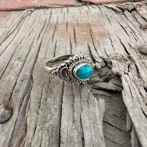 Bague en argent sterling 925 de style Boho avec pierre précieuse turquoise plaqué rhodium cadeau de mariage pour les femmes bijoux faits à la main pour les fêtes - Product Image 3