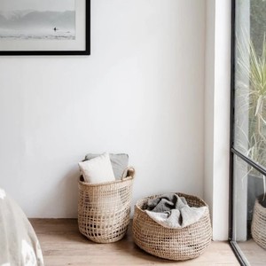 Wholesale Set 3 of Round Handmade Woven Wicker Seagrass <b>Storage</b> <b>Basket</b> Decorative <b>Basket</b> - Product Image 4