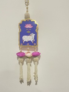 Lotus Cow Floral Wall Hanging Pichwai Art Eco-friendly Back School Halloween School Navidad Año Nuevo Diwali Año Nuevo chino - Product Image 4