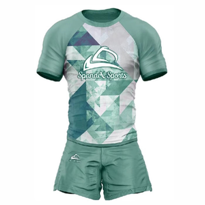 Venta al por mayor equipo universitario adulto transpirable color bloqueado media manga ropa deportiva Rugby uniforme 100% poliéster - Product Image 6