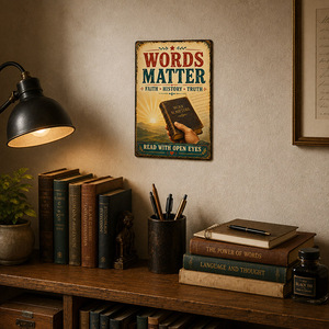 Letrero Metálico Vintage con Frases <span class=keywords><strong>de</strong></span> Sabiduría, Estilo Antiguo para Estudio, <span class=keywords><strong>Biblioteca</strong></span>, Decoración Rústica para Pared del Hogar - Product Image 3