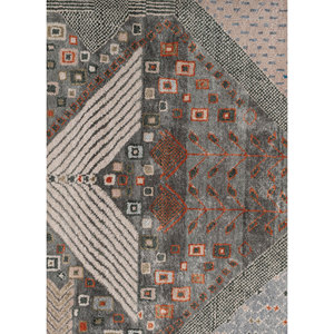 Tapis noués à la main en laine et soie de bambou à motifs géométriques Manchaha, rose et violet, pour usage domestique - Les-2954 - Product Image 3