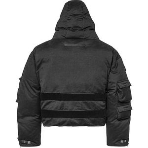 Haute Qualité Visage Masqué Plusieurs Poches Noir Léger Logo Personnalisé Bulle D'hiver Duvet D'oie Manteau Puffer Veste Hommes - Product Image 5