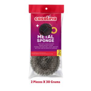Casalina Lot de 2 récureurs en acier inoxydable 30g sans rouille pour le nettoyage de la cuisine - Product Image 2