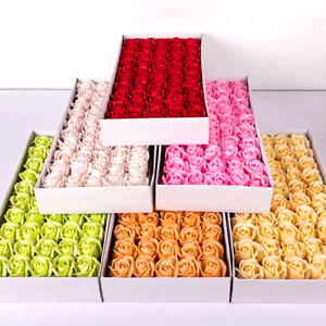 สบู่ดอกไม้50ชิ้นกล่องดอกไม้สบู่สามชั้นพร้อมฐานจำลองการสาดดอกไม้เวียดนามวันวาเลนไทน์ - Product Image 6