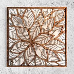 Art mural moderne en bois Décor élégant en bois sculpté Panneau mural en bois fait à la main Tenture murale pour la décoration de la maison - Product Image 6