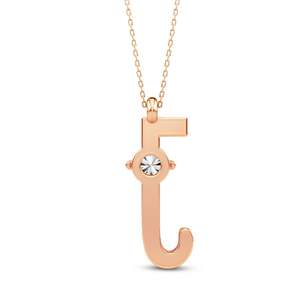 Alphabet <b>Initial</b> J Lab Grown Diamond Pendant 925 Sterling Silver 18KT Gold Plated Women's Necklace Jewelry Gift Fine Jewelry - Product Image 3
