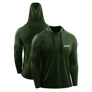 Top de entrenamiento de manga larga con sudaderas con capucha OEM personalizado para hombres Sudadera con capucha de compresión personalizada 2025 en tamaño adulto - Product Image 2