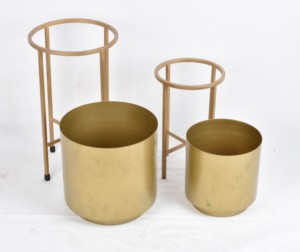 Matte Gold Powder Coated Iron Farmhouse Style Eco-Friendly Durable <b>Planters</b> <b>Stand</b> Custom Logo Wholesale Latest Trendy Home - Product Image 4