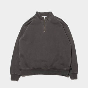 Haute qualité coton polaire hommes sweat manches longues goutte épaule surdimensionné pull demi fermeture éclair poches personnalisable hiver ensemble - Product Image 1