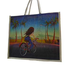 Sac fourre-tout de sport en toile photo laminée géométrique personnalisée, impression numérique, grande taille, utilisation en extérieur, 100% coton, poignée, fermeture à glissière - Product Image 3