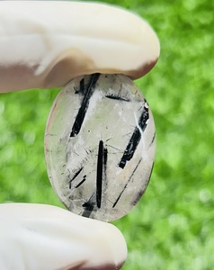 Trimurti Gems AAA+ Quality Natural Black Rutile <b>Quartz</b> Loose Cabochon Custom Sized 4-15g Third Party Certified Healing Gemstone - Product Image 6