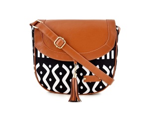 Sac à main en cuir véritable pour femmes rouge marron fermeture à glissière bouton chaîne décoration géométrique taille régulière - Product Image 4