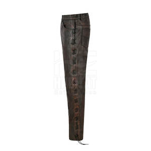Pantalon en cuir classique pour homme, cuir de haute qualité, durable, doux, coupe confortable pour un usage quotidien - Product Image 3