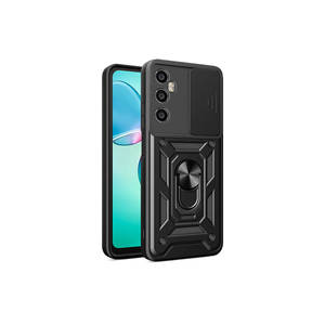 Coque de téléphone Realme C65 4G avec support magnétique, protection coulissante de l'objectif de l'appareil photo, antichoc, finition électroplaquée, modèle Vega pour coques arrière - Product Image 1