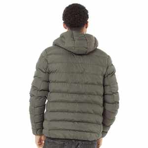 Veste bomber matelassée en toile épaisse pour homme avec col montant et logo frontal, coupe-vent, décontractée, pour l'extérieur - Vente en gros - Product Image 5